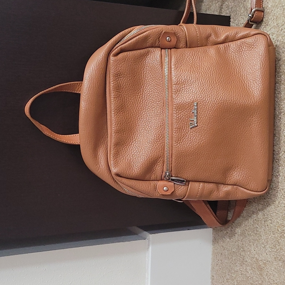 Valentina leather backpack purse